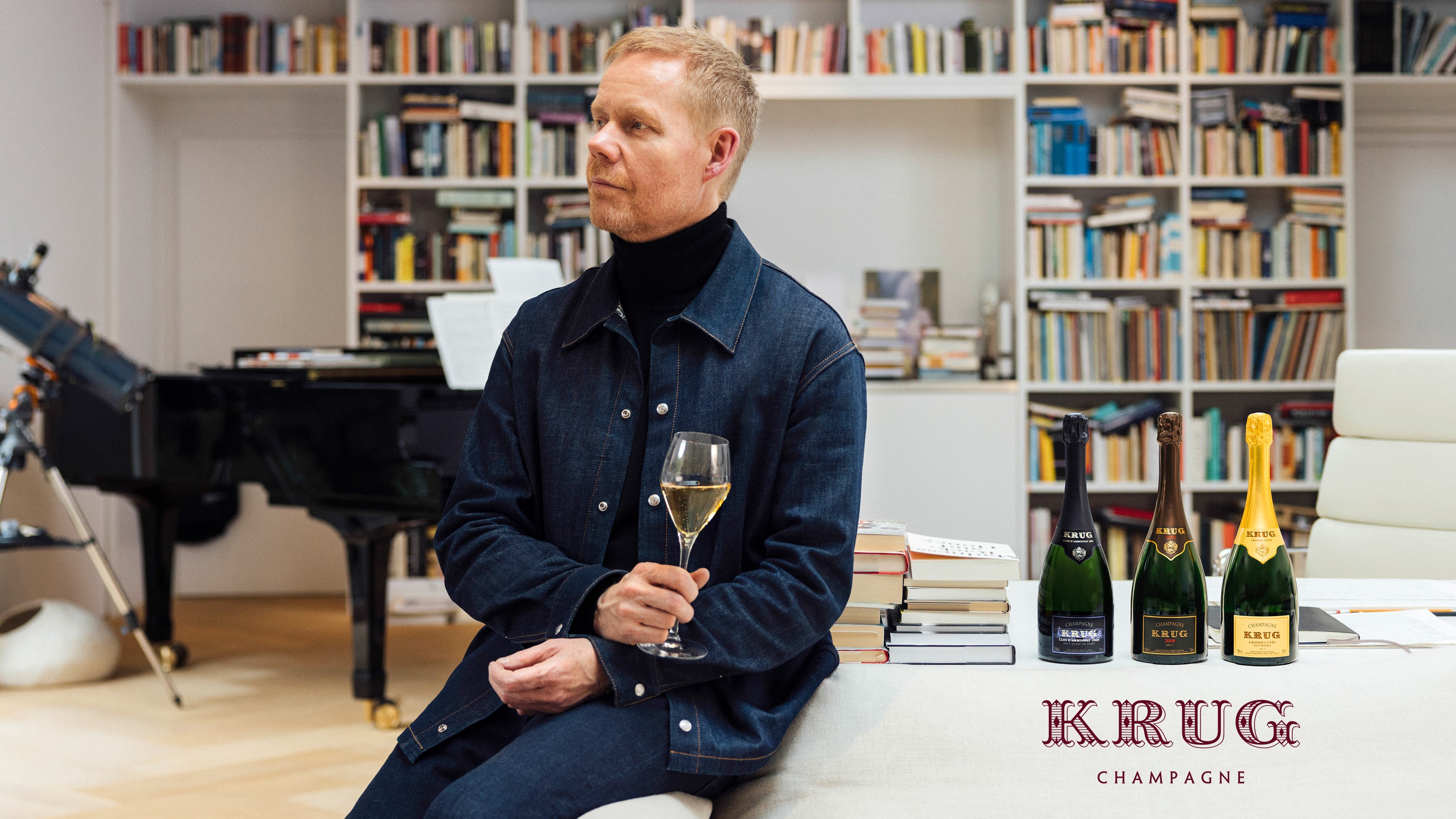 Composer Max Richter and Krug champagnes