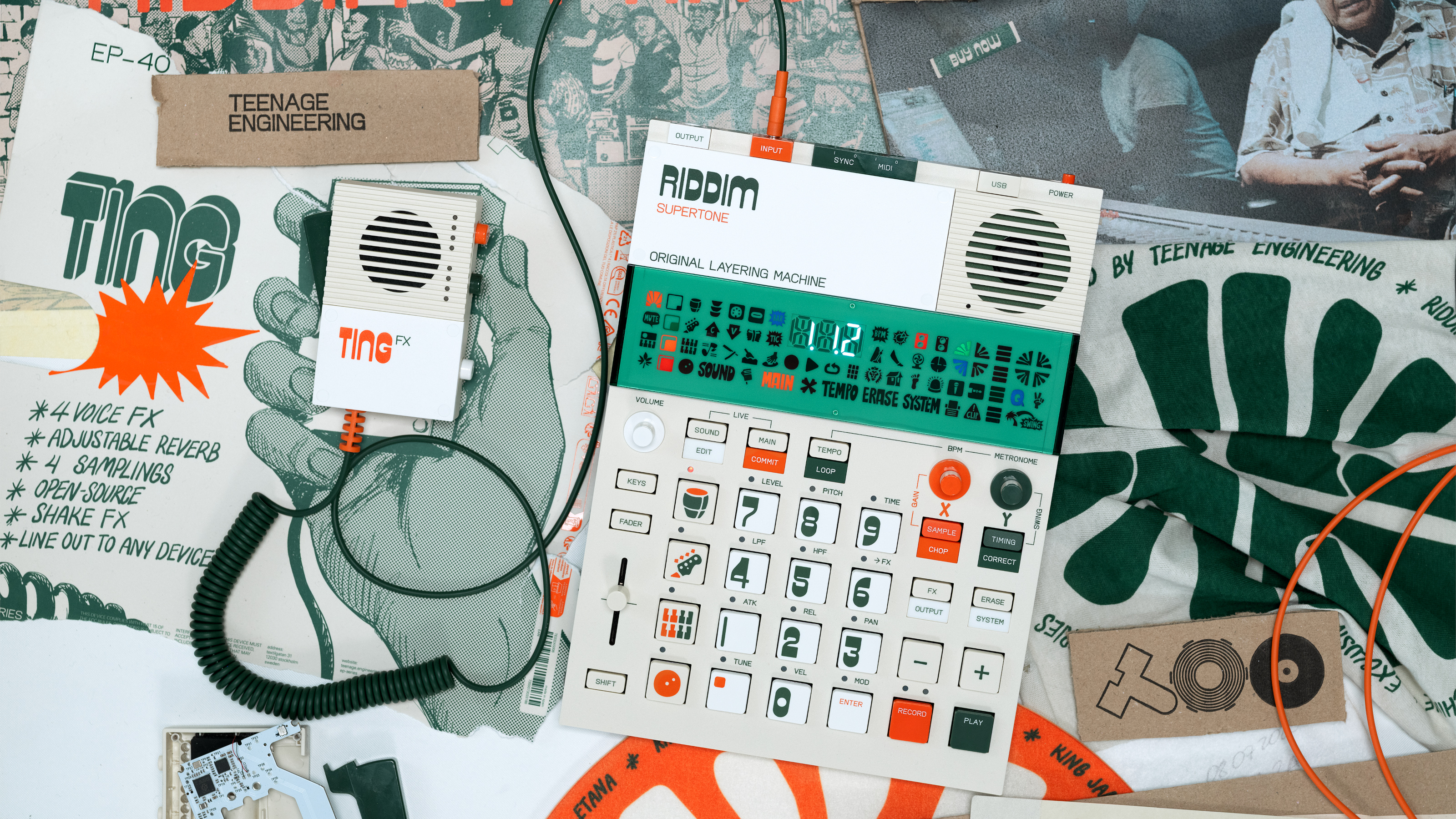 Teenage Engineering EP&ndash;2350 ting and EP&ndash;40 riddim 